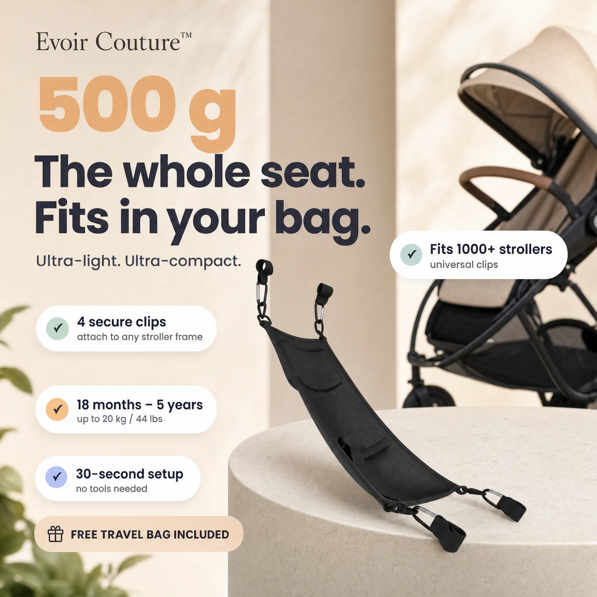 Evoir Couture™ Stroller Hammock Seat